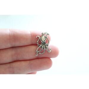 Sterling Silver Octopus Charm, Octopus Charm, Silver Octopus Charm